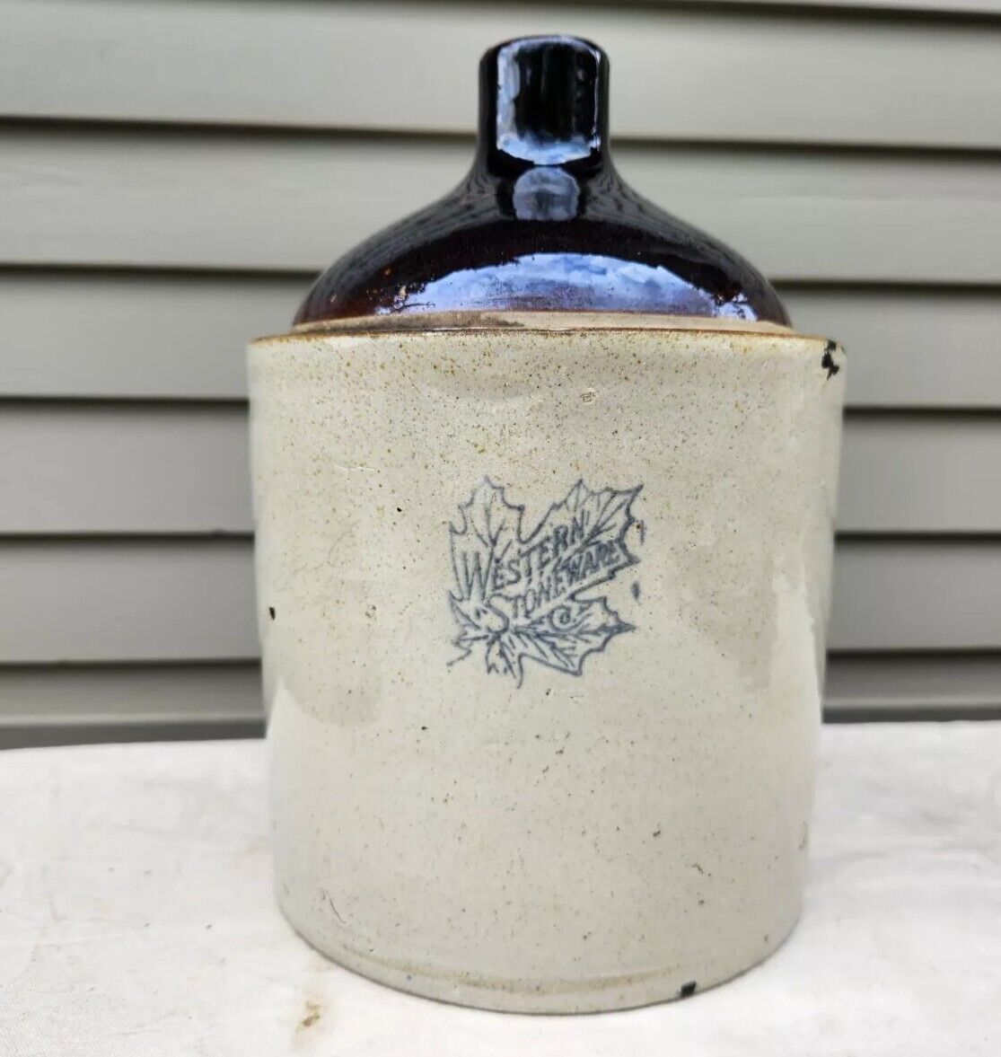 Vintage Western Stoneware Co. Monmouth Gallon Brown Crock Jug 11\