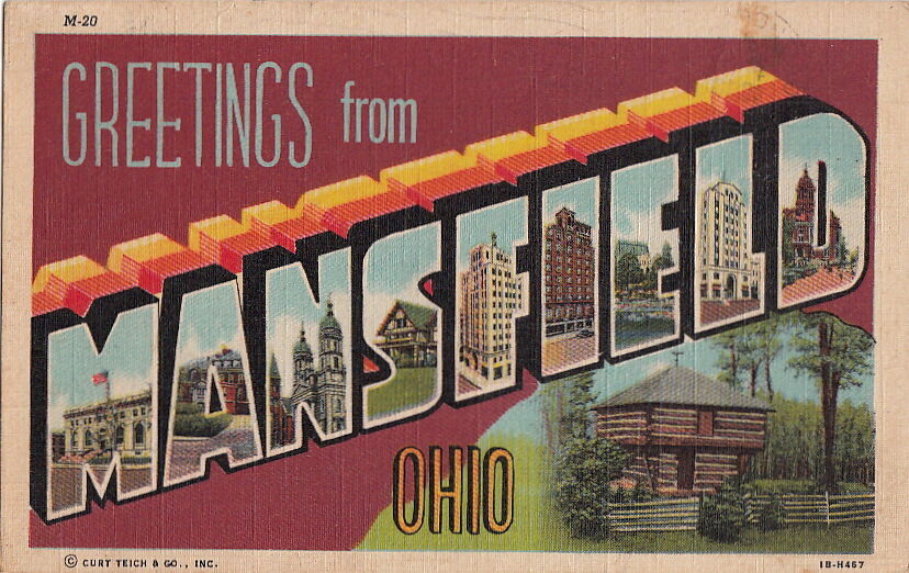 Postcard Greetings From Mansfield OH 1946