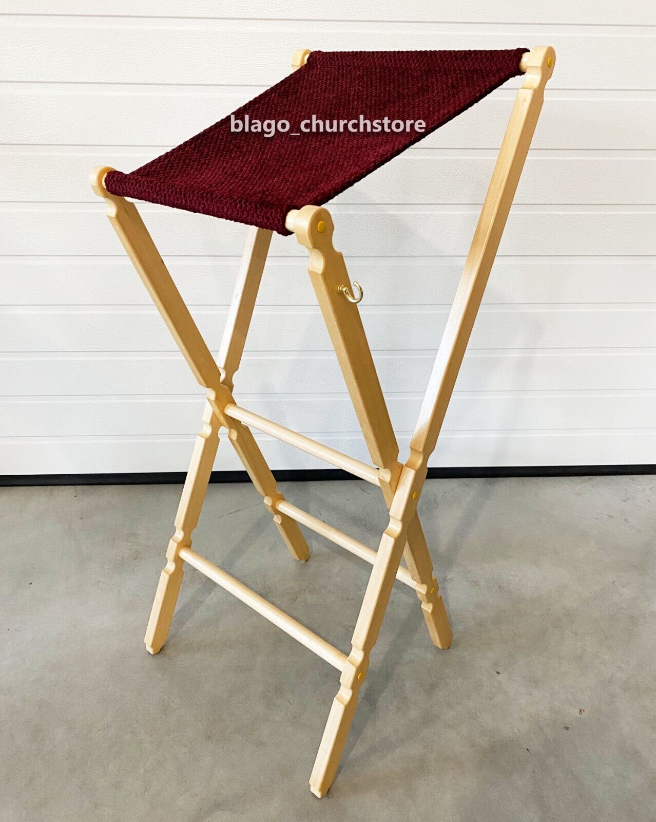 Church Portable Lectern Icon or Book Stand Bright Wood Anologion with Fabric