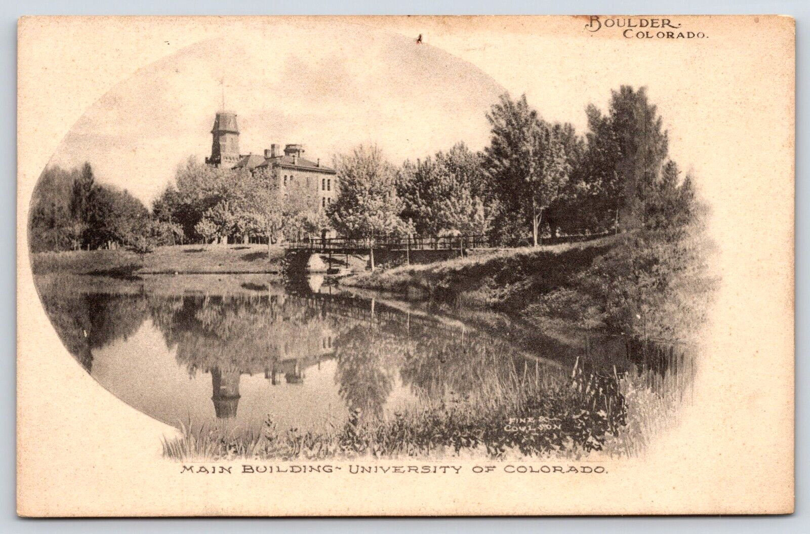 Original Vintage Antique Postcard University Of Colorado Boulder, Colorado