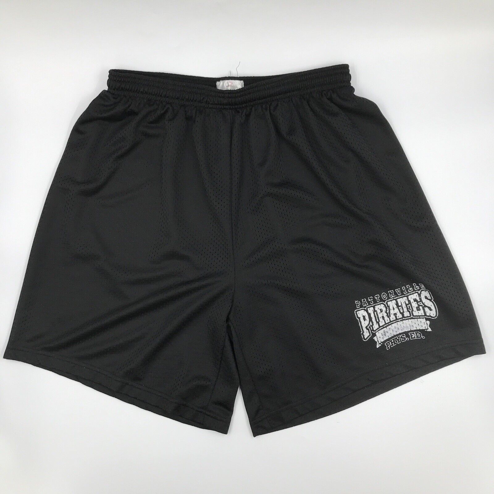 Vintage Badger Sport Pattonville Pirates Black Mesh Gym Shorts Youth Size L