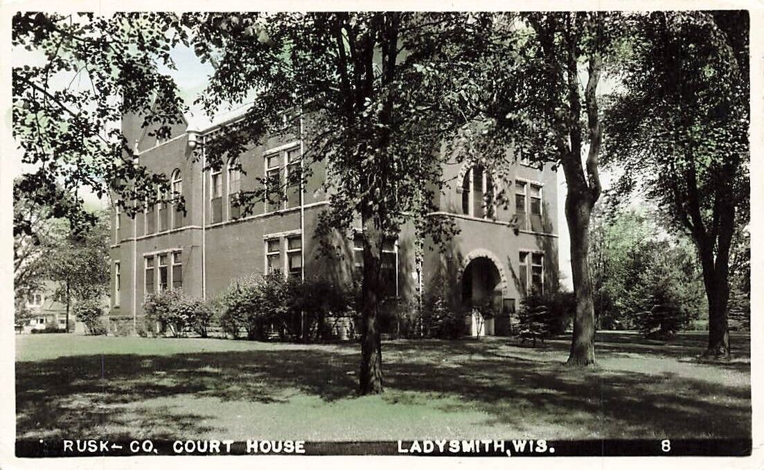 RPPC Rusk County Court House Ladysmith WI Wisconsin Real Photo P445