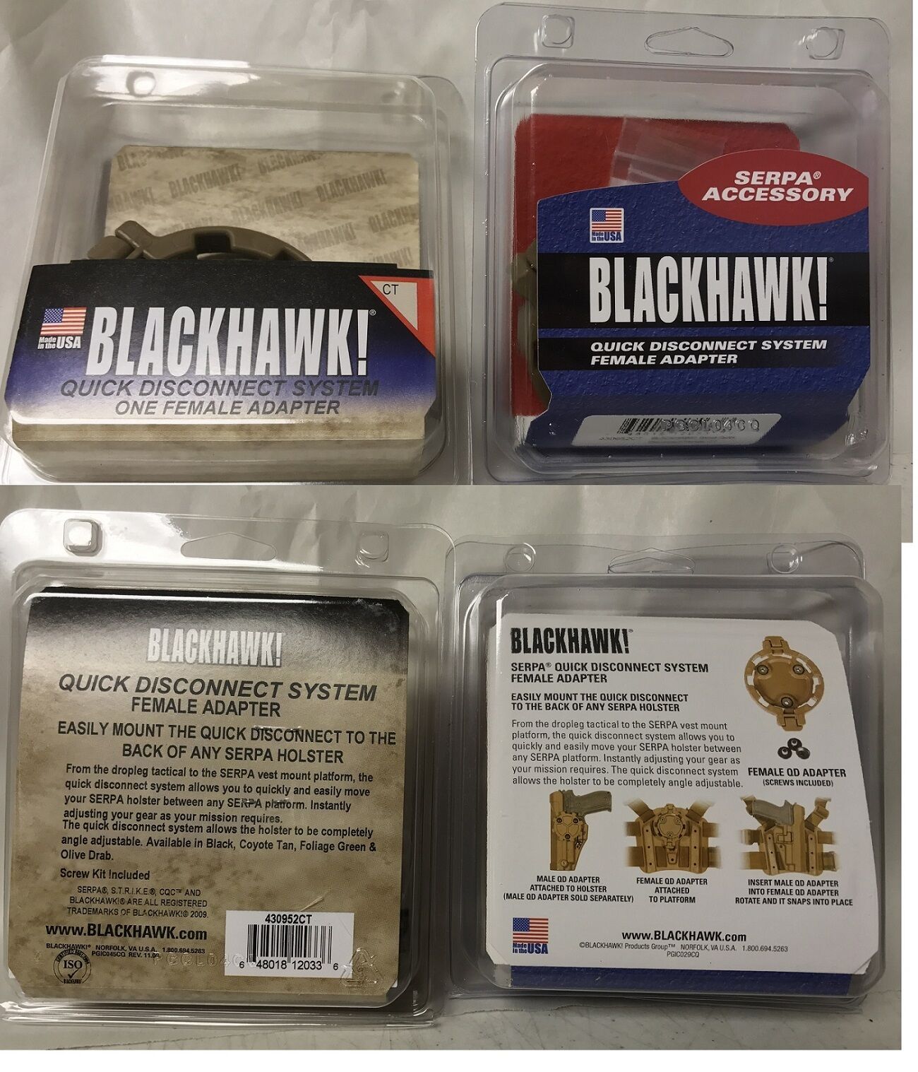 BLACKHAWK® QUICK DISCONNECT SYSTEM Female Adapter Coyote Tan #430952CT
