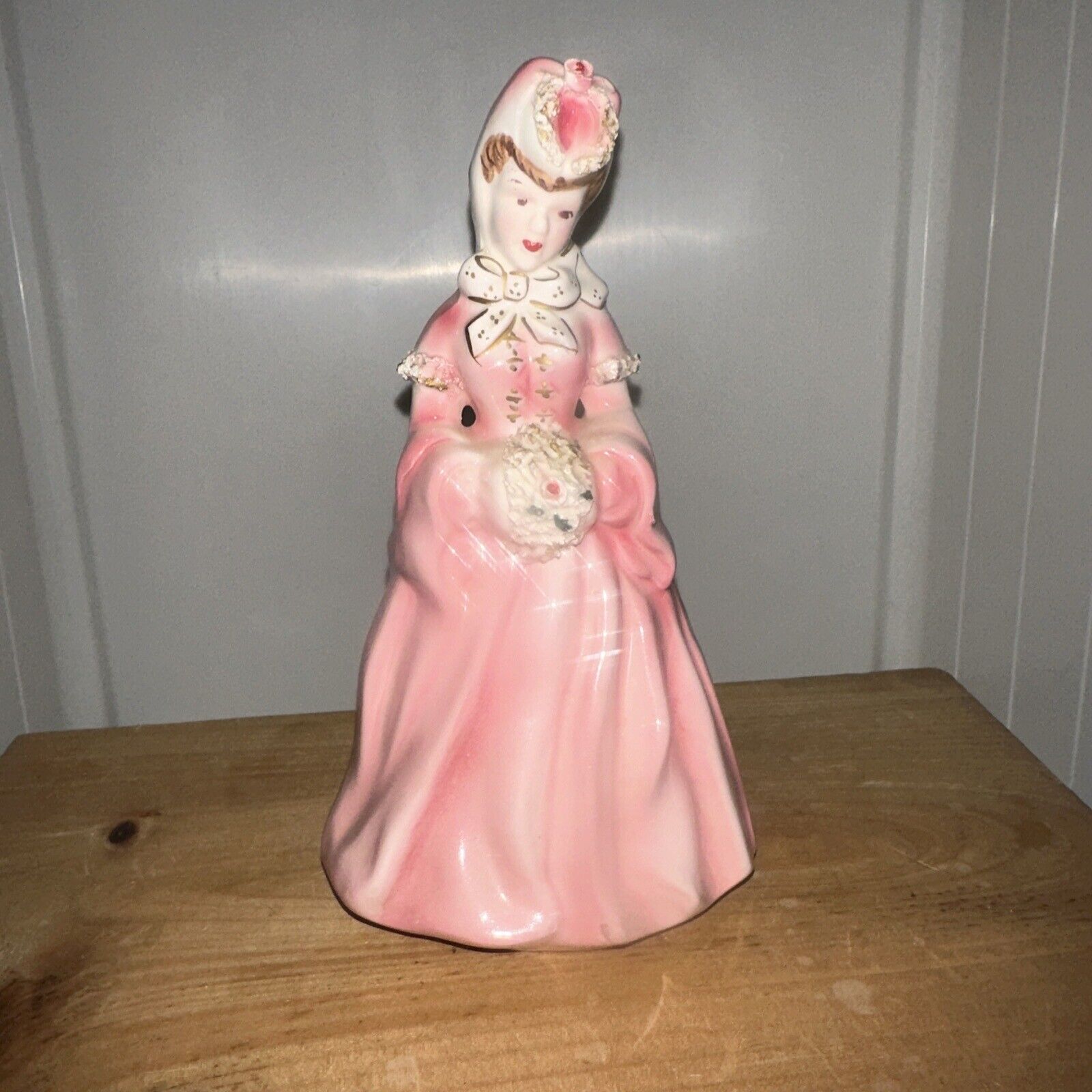 Beautiful VTG Florence Ceramics Pasadena California Delia Figurine Pink Gown.