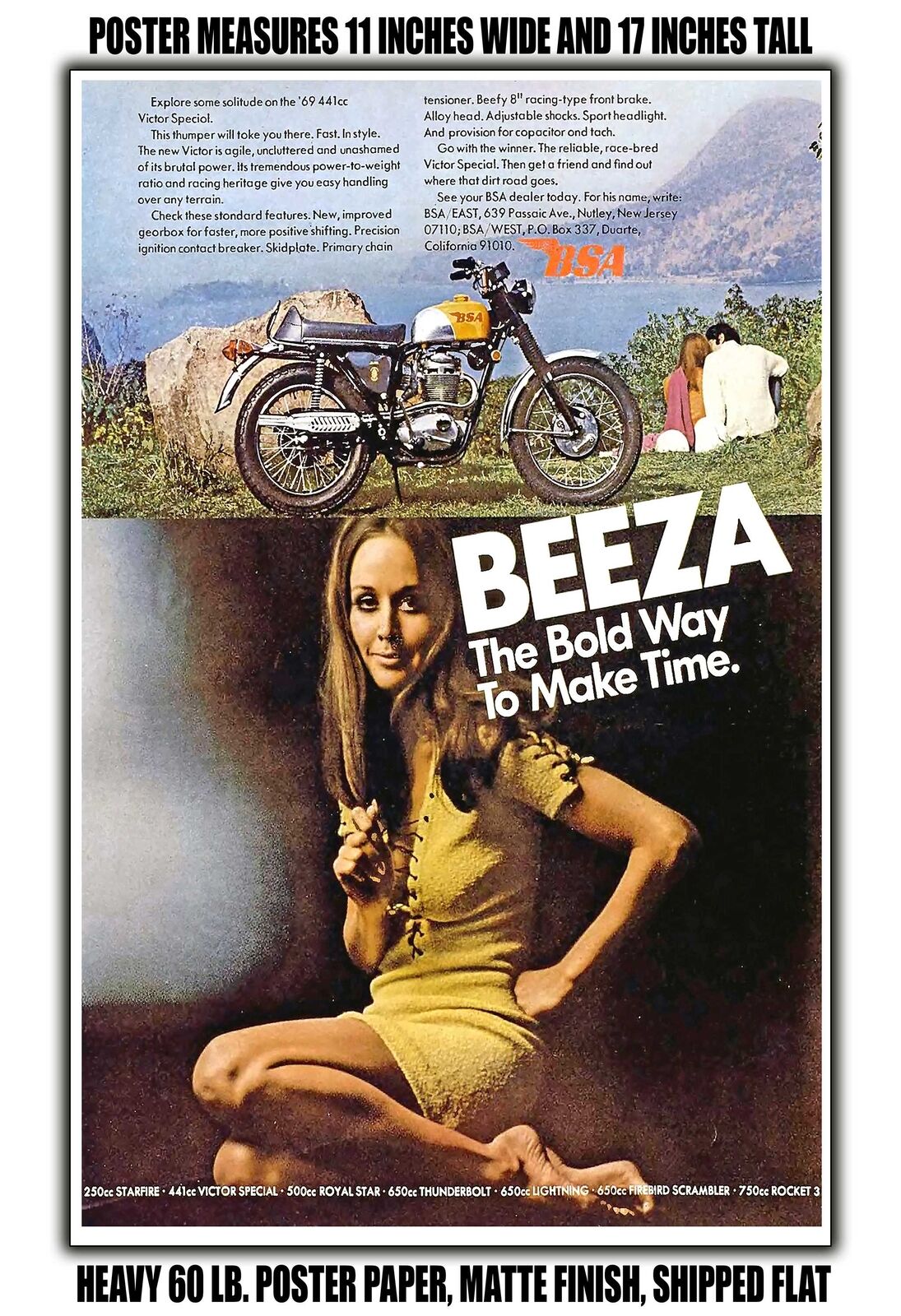 11x17 POSTER - 1969 BSA 441cc Victor Special Beeza the Bold Way to Make Time