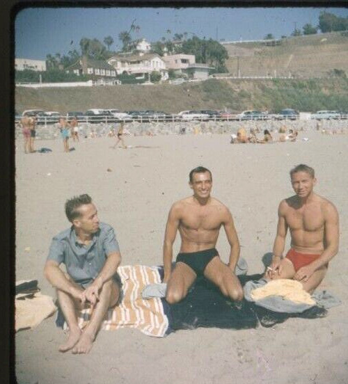 Vintage 3D 35mm Slide Shirtless Men Muscles Buddies Gay Interest