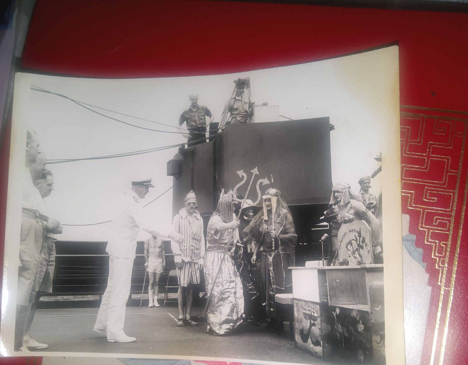 Unique Vintage Found Photo Gay Interest Sailors King Neptune Party Hazing