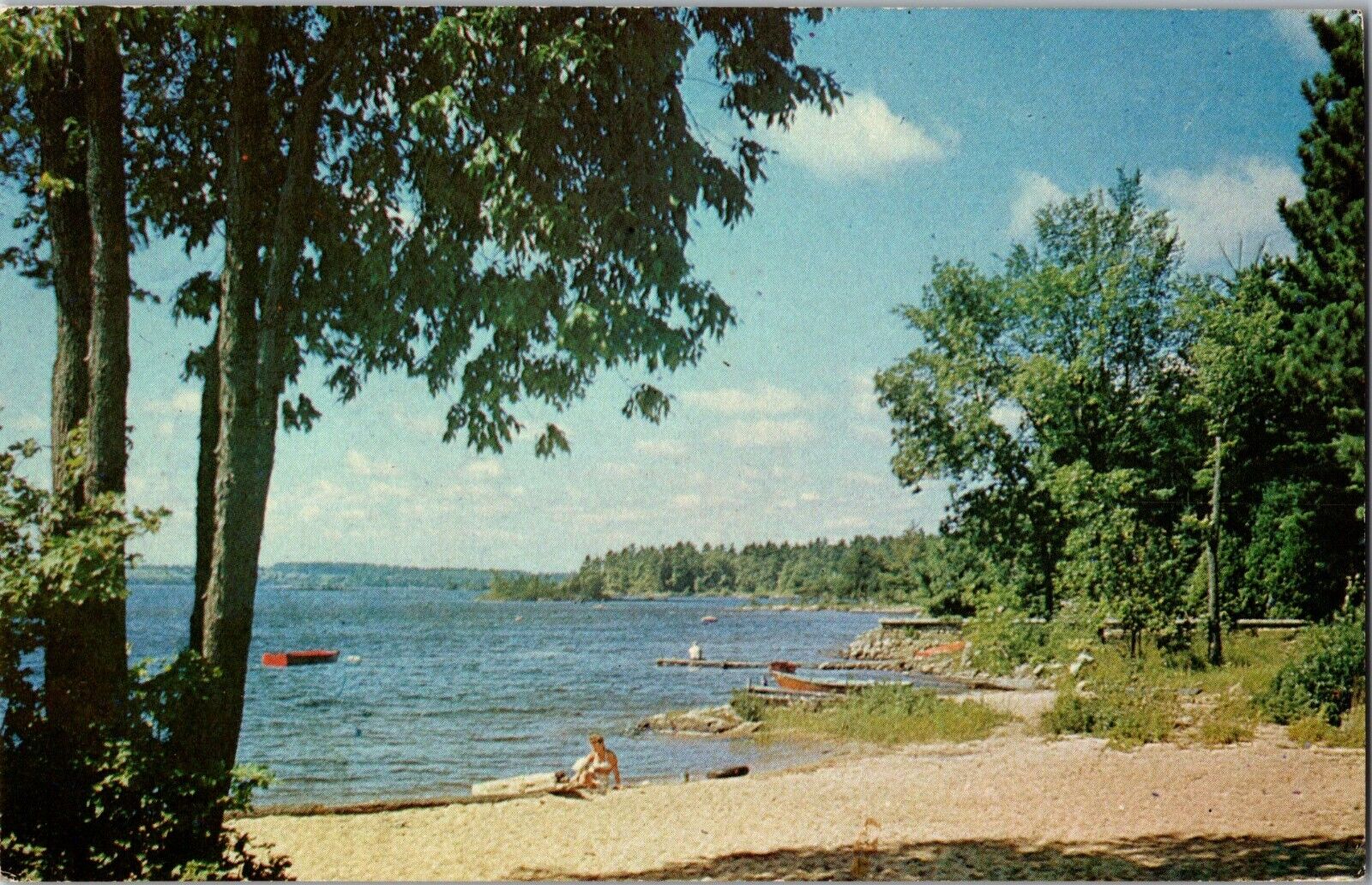 Lansdowne Ontario Charleston Lakes Beach Sunbather Greeting Postcard Posted 1964