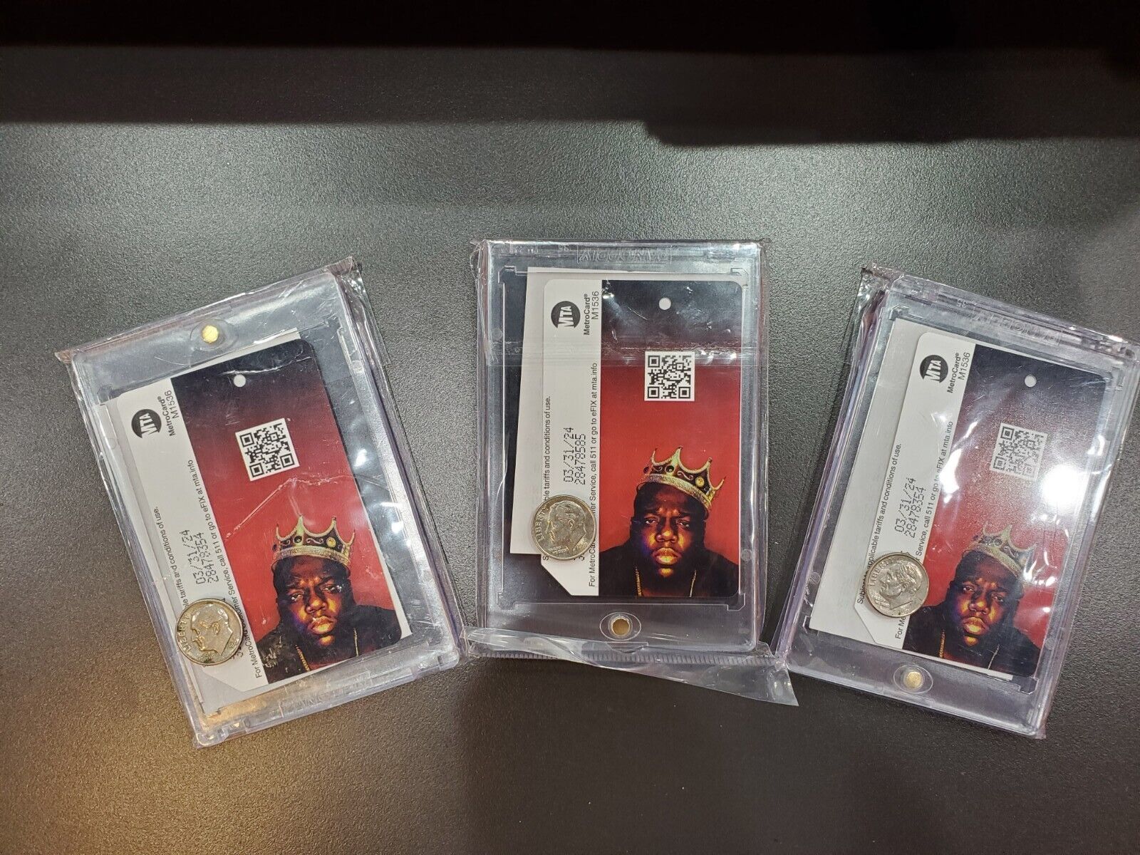 3 Biggie Smalls “The Notorious B.I.G Collection Metro Cards 2022 With Receipts 