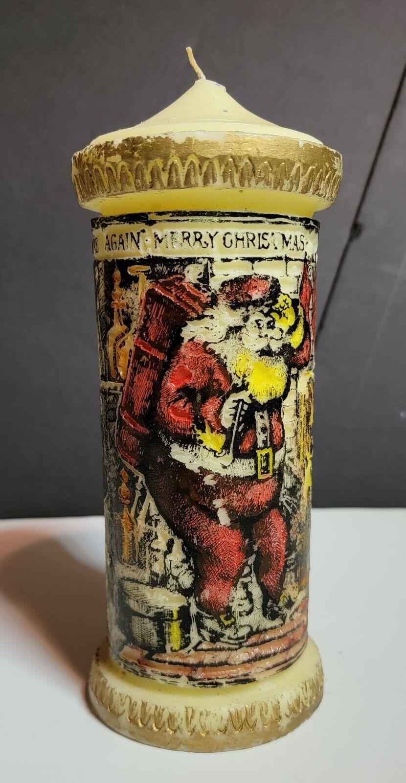 Rare Vintage 1970\'s LENOX Christmas Pillar Candle - 9\