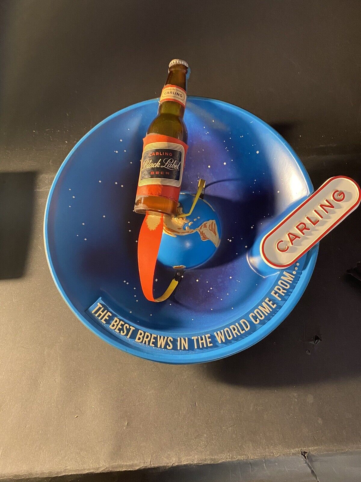 Very Rare 1958 Carling Black Label Rocketship in Space Themed Sign