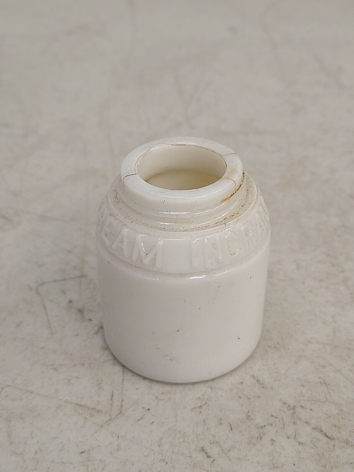 Ingram\'s Milk Weed Cream Jar Early 1900s Collectible Milk Glass