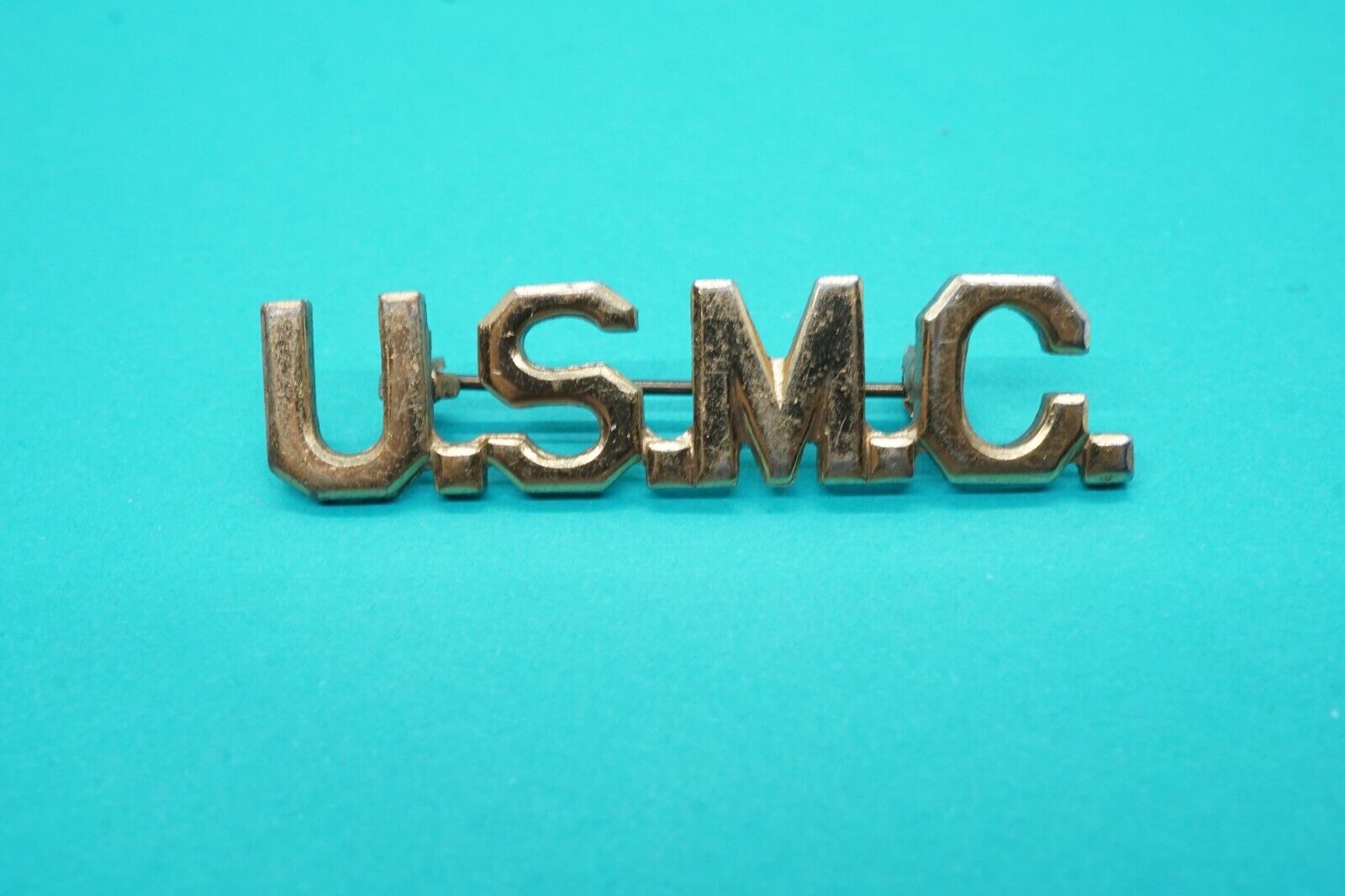 WWII Gold Plated U.S.M.C. Marine Corps Officer Steward Insignia - Acid Test
