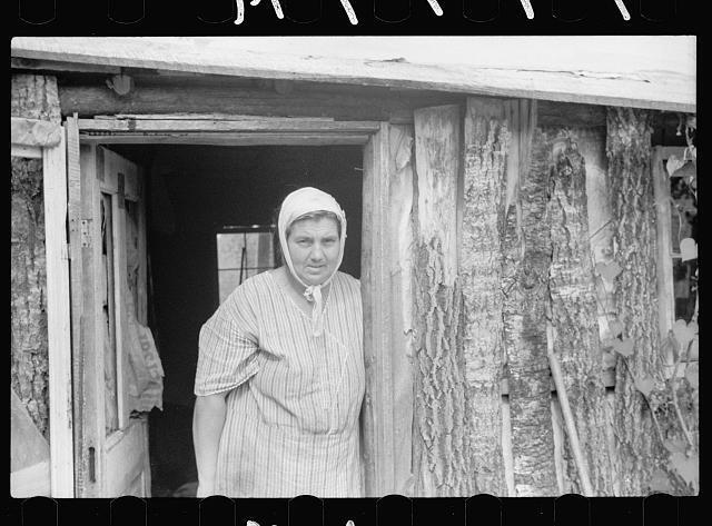 Mrs. Howard,lives in one-room cabin,Aitkin County,Minnesota,MN,September 1939
