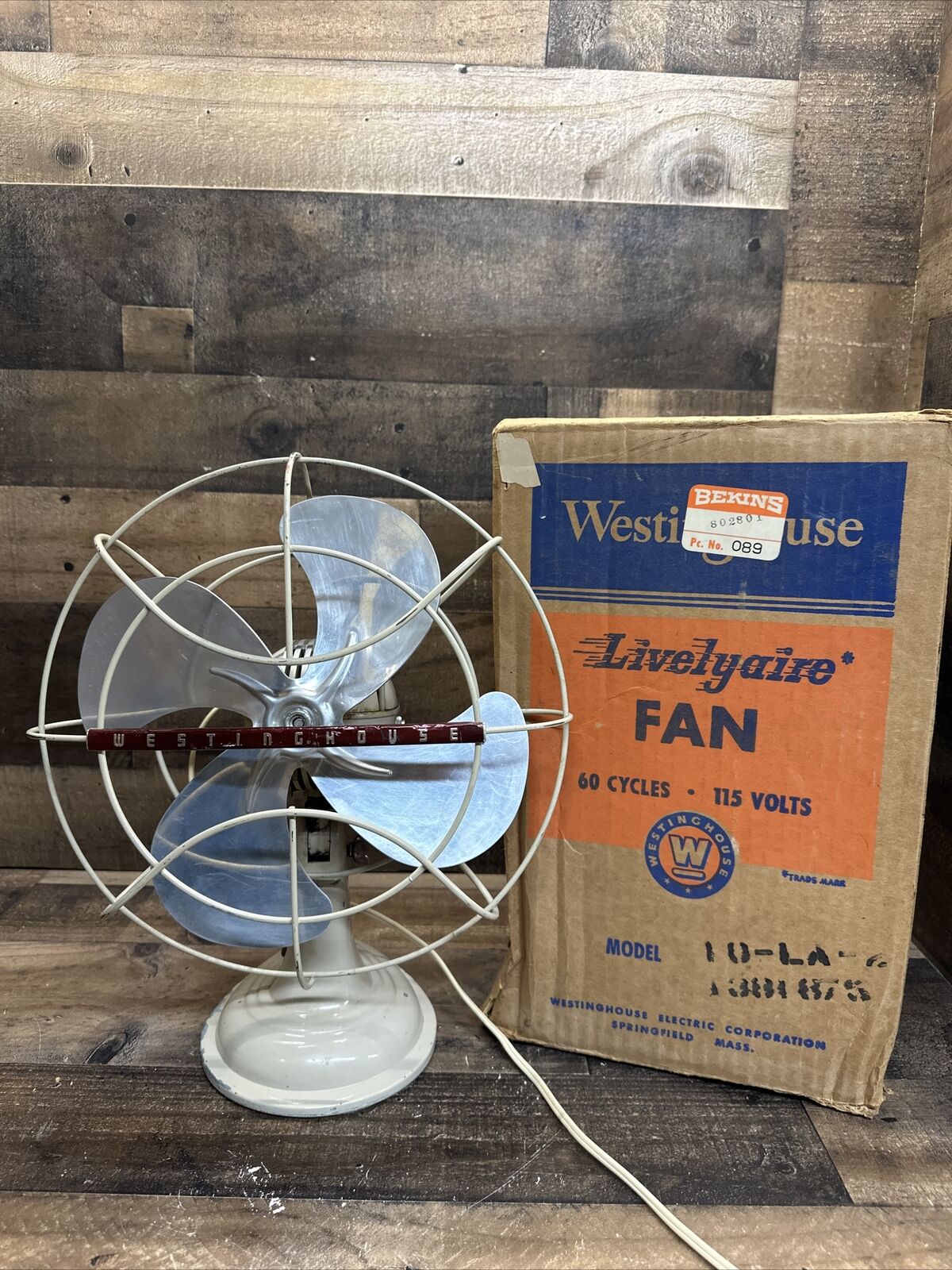 Vintage Westinghouse Art Deco 4 Blade 10 LA 2 Oscillating Fan Tested Works