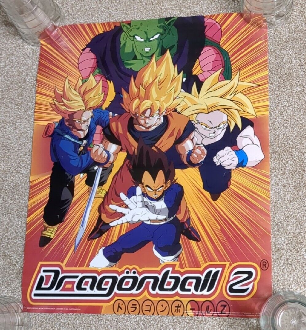 Vintage Dragon Ball Z Poster 2000 Licensed Anime Funimation Impact Vegeta DBZ