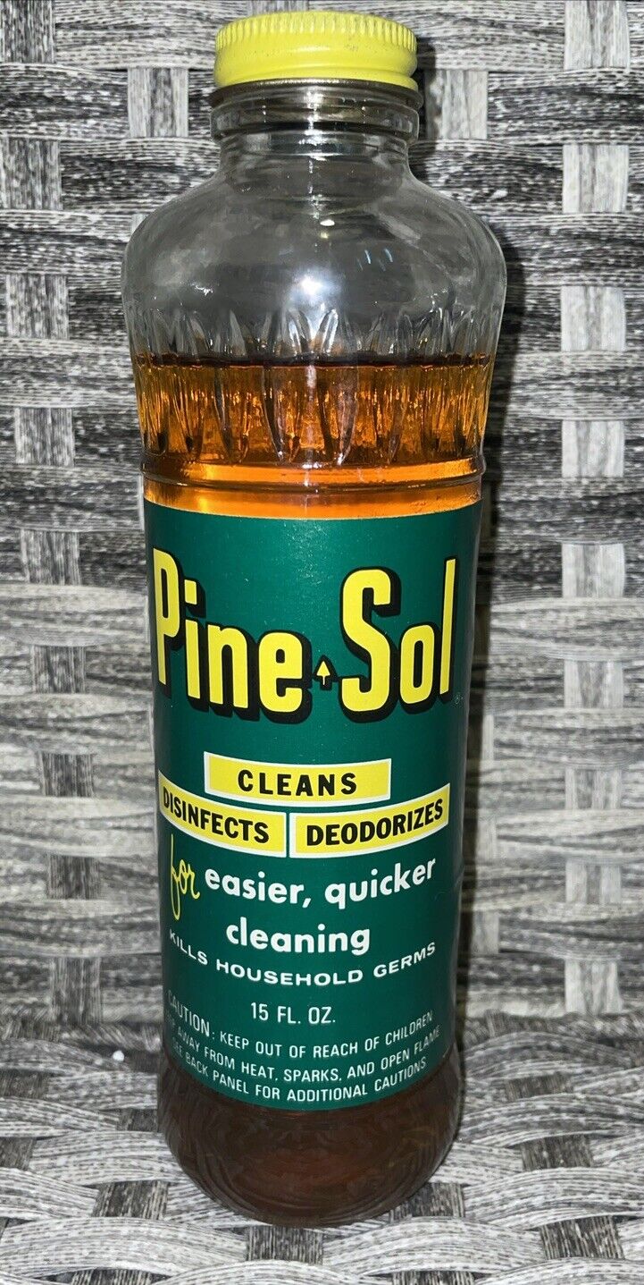 Rare Vintage Pine Sol GLASS Bottle 15 fl oz American Cyanamid Co 90% Full