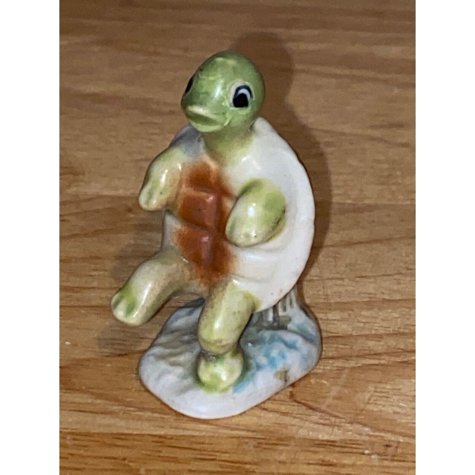 Vintage Josepf Originals Ceramic Figurine Turtle on Stump Korea Sticker