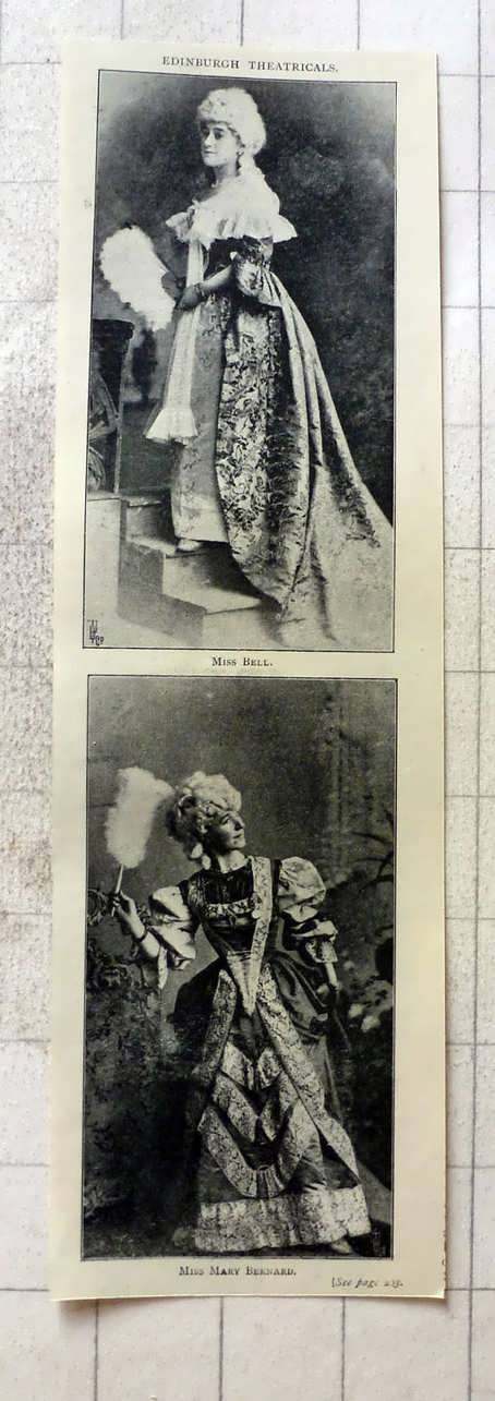 1897 Miss Mary Bernard And Miss Bell At Edinburgh Theatricals