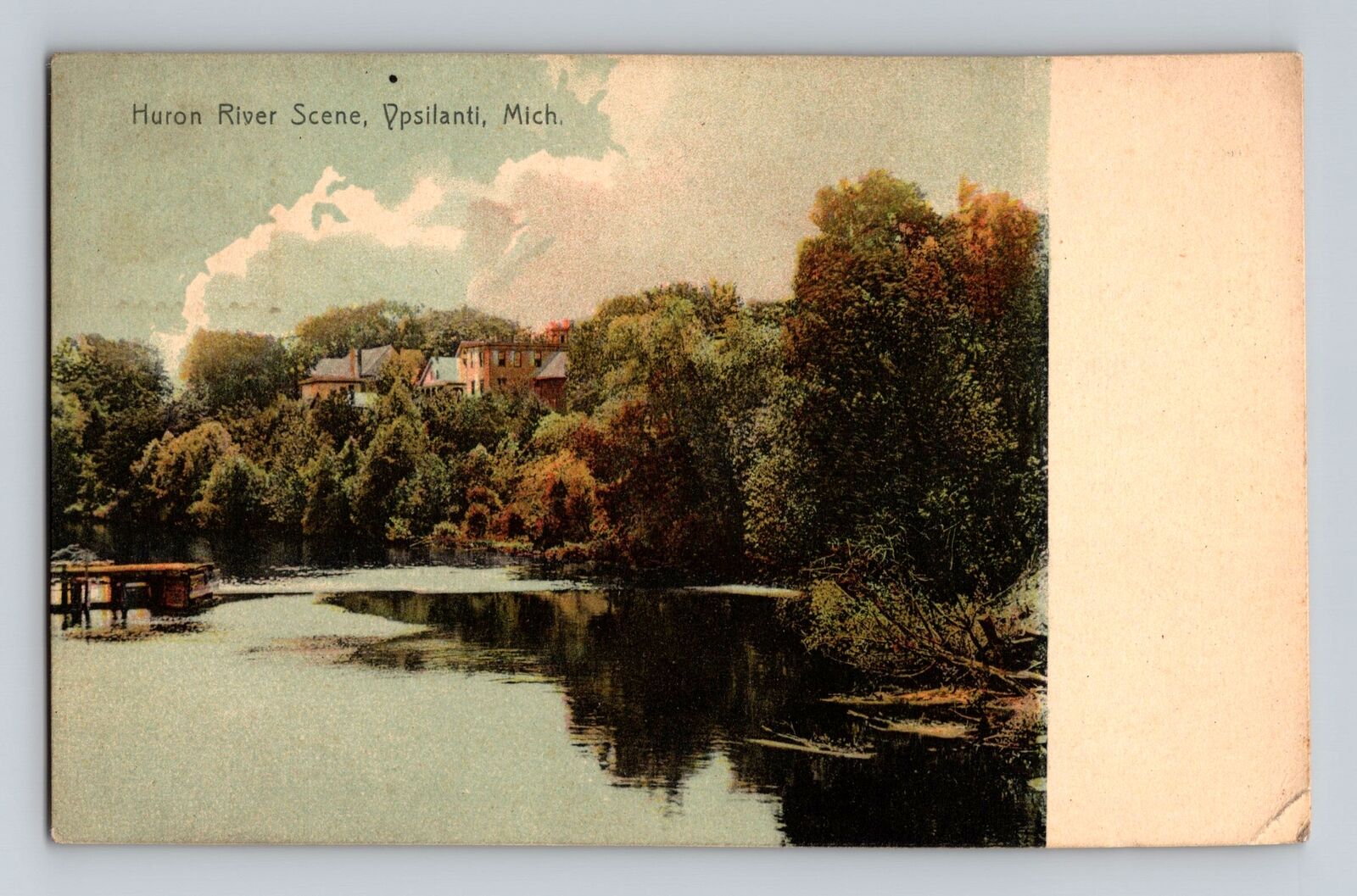 Ypsilanti MI-Michigan, Huron River Scene, c1908 Antique Vintage Postcard