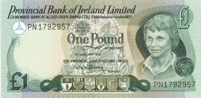 Northern Ireland - 1 Pound - P-287b - 1979 dated Foreign Paper Money - Paper Mon