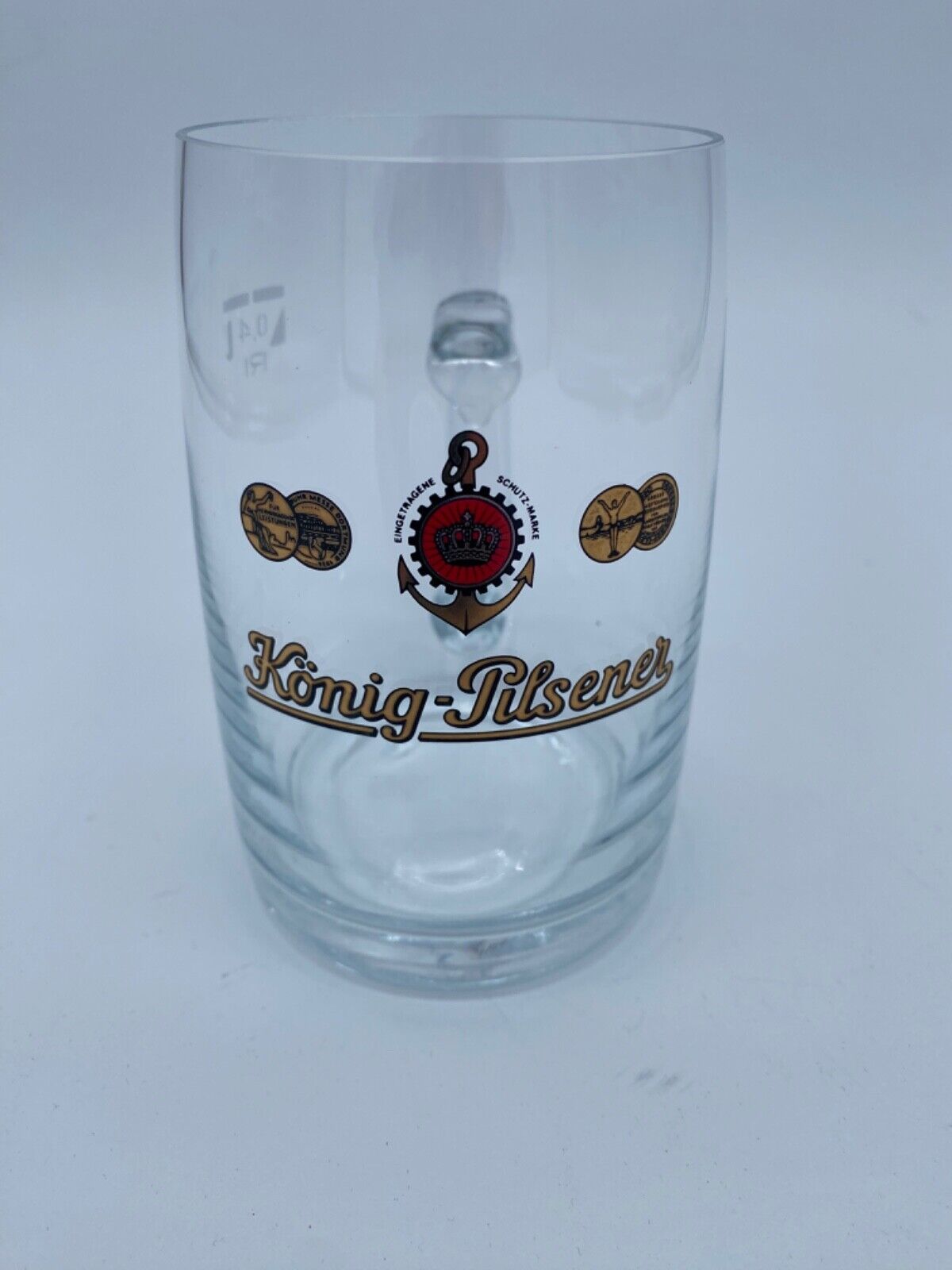 Vintage Konig Pilsener 0.4 l Crystal Beer Mug with handle