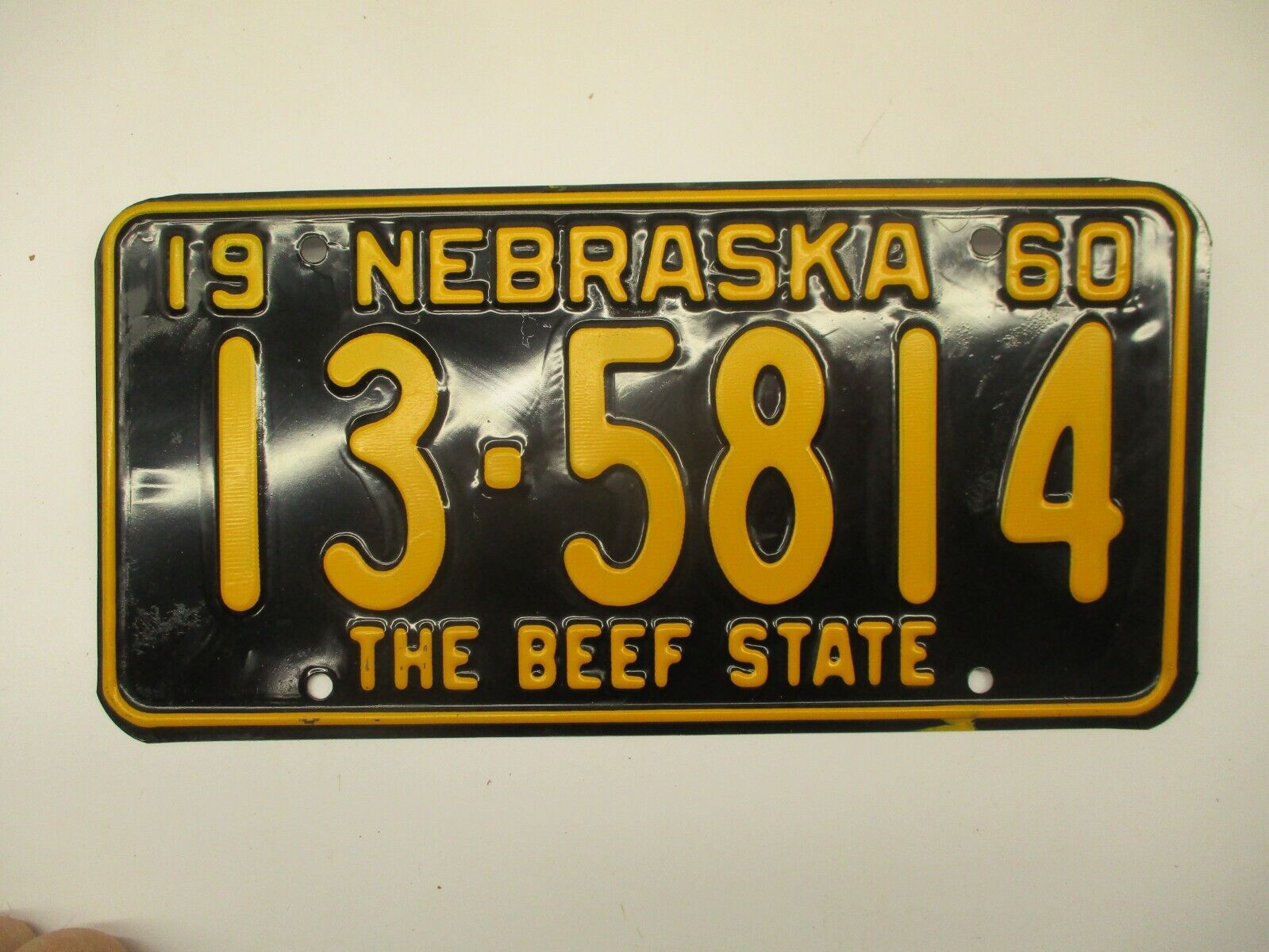 Nebraska 1960 License Plate  Man Cave Vintage Garage Wall # 13-5814 CEDAR CO.