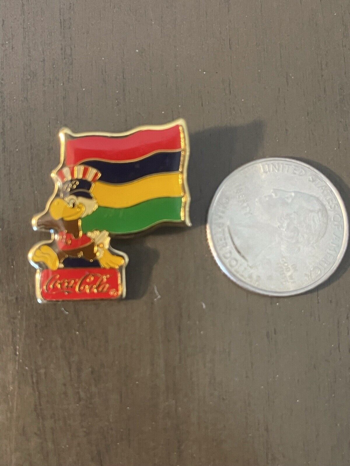 Coca Cola Pin “Mauritias” 1984 Olympics International Flag Pin Series Los
