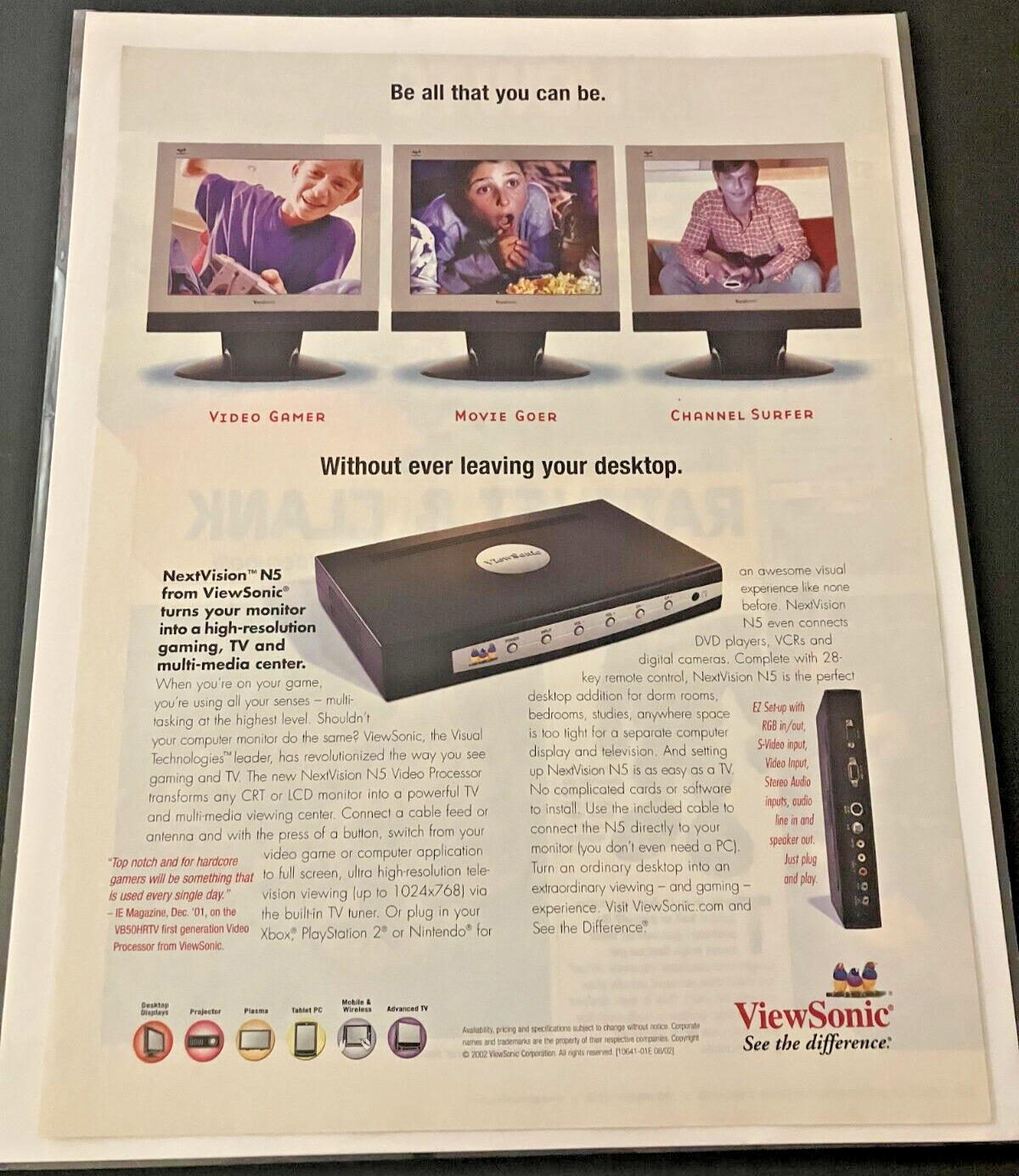 ViewSonic -  Vintage Original Gaming Print Ad / Poster / Wall Art - MINT