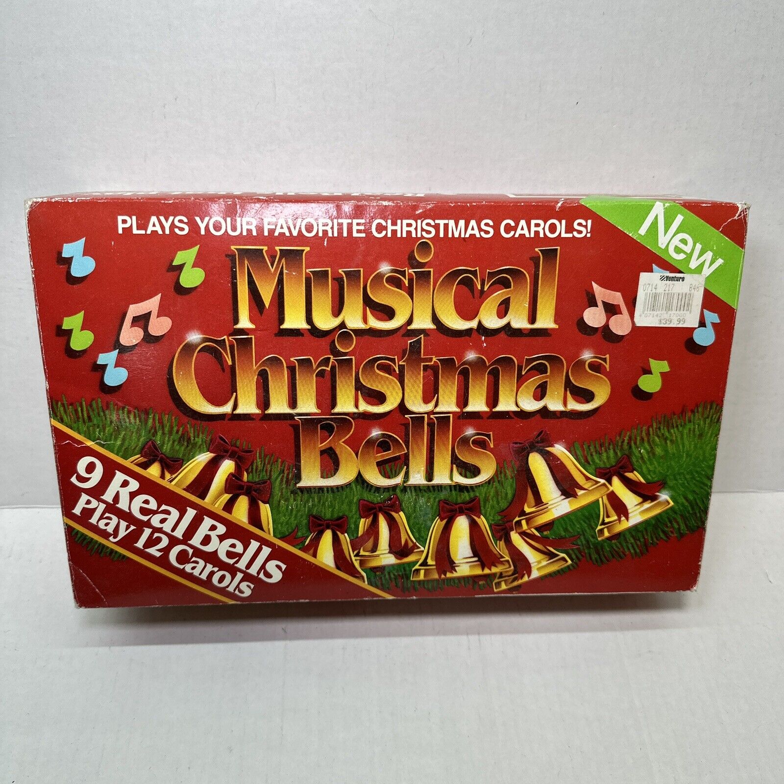Vintage 1990 Musical Christmas Bells String Set of 9 Bells Plays 12 Carols