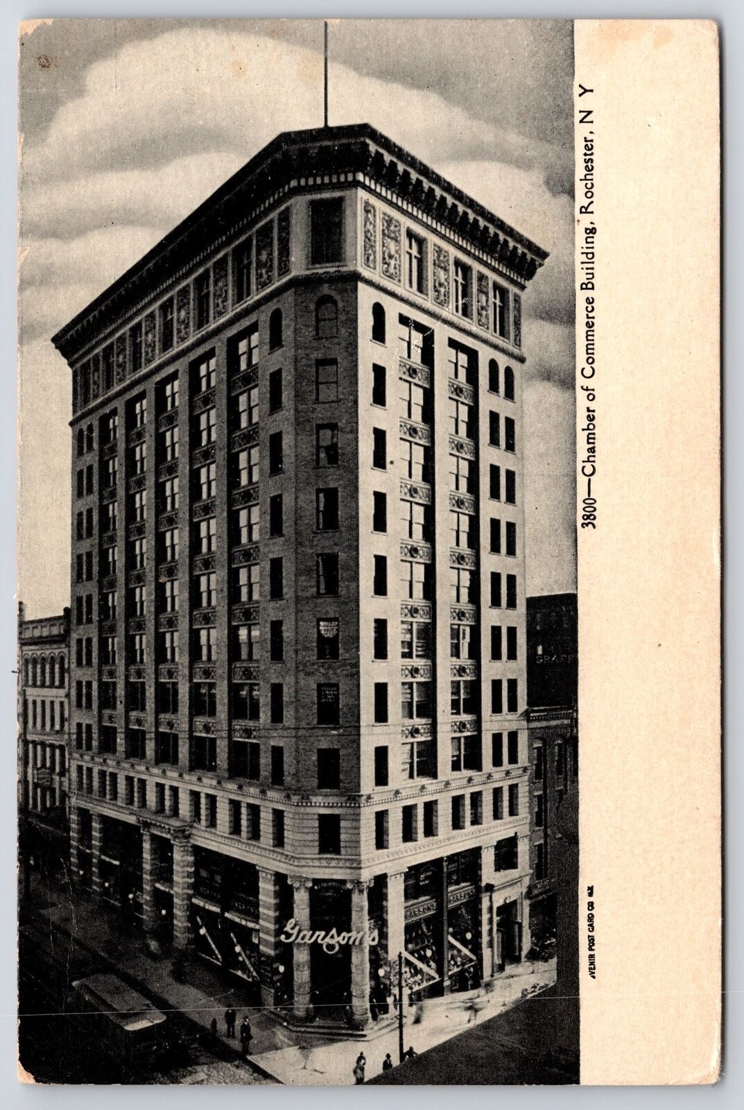 Chamber Of Commerce Rochester New York High-Rise Building & Street View Postcard