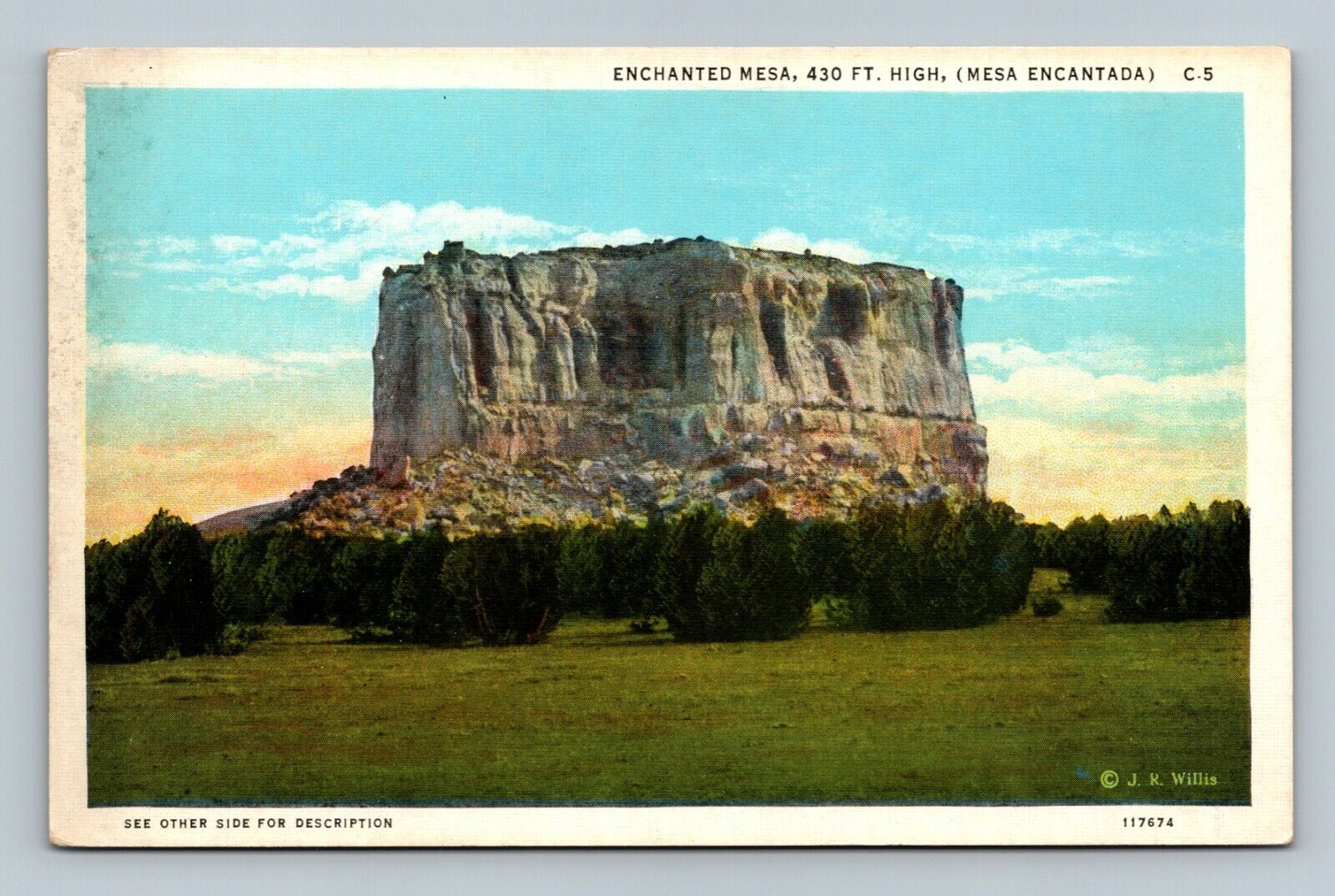 Postcard Enchanted Mesa 430 ft high Mesa Encantada