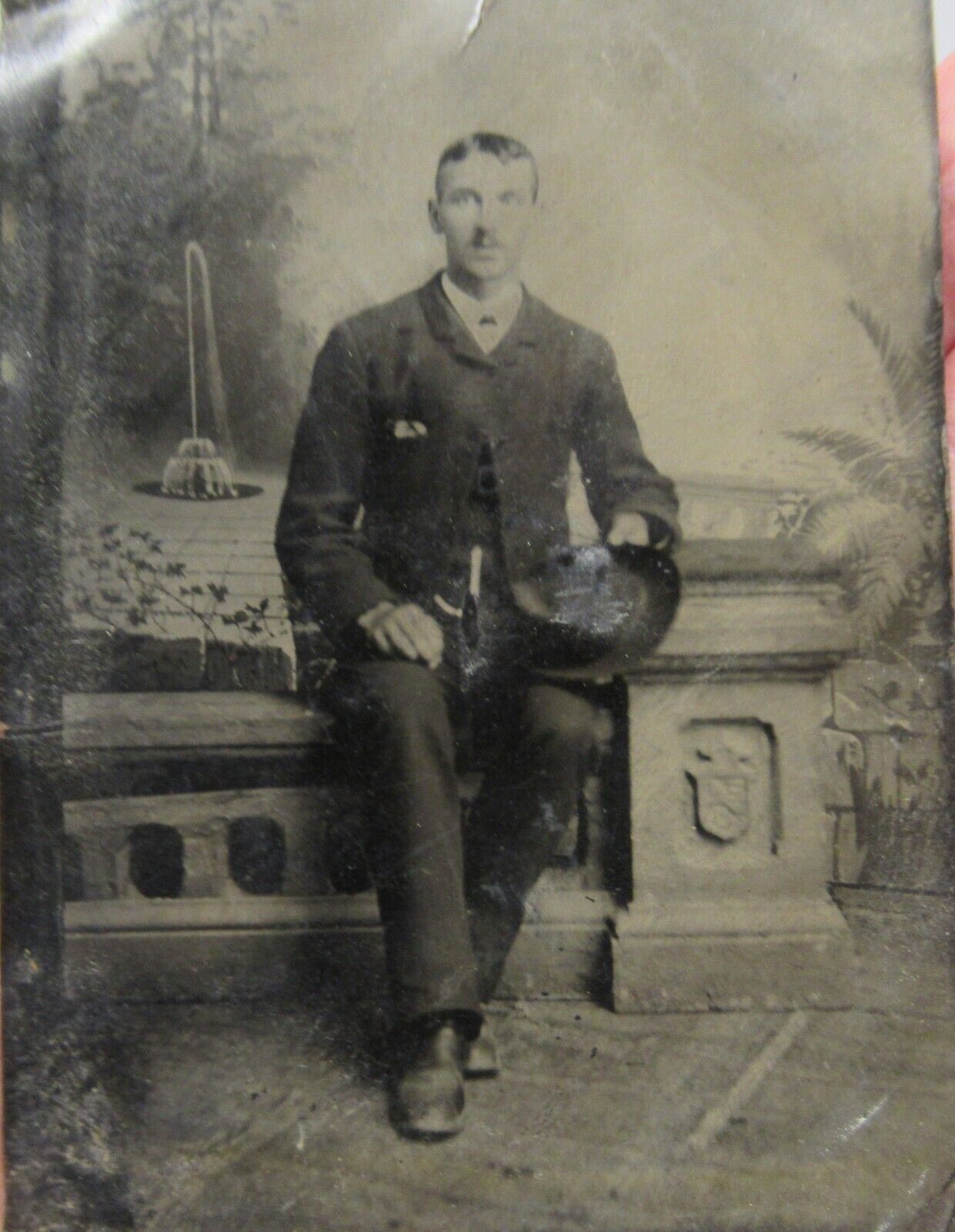 YOUNG MAN - seated - TIN TYPE - listing # 938