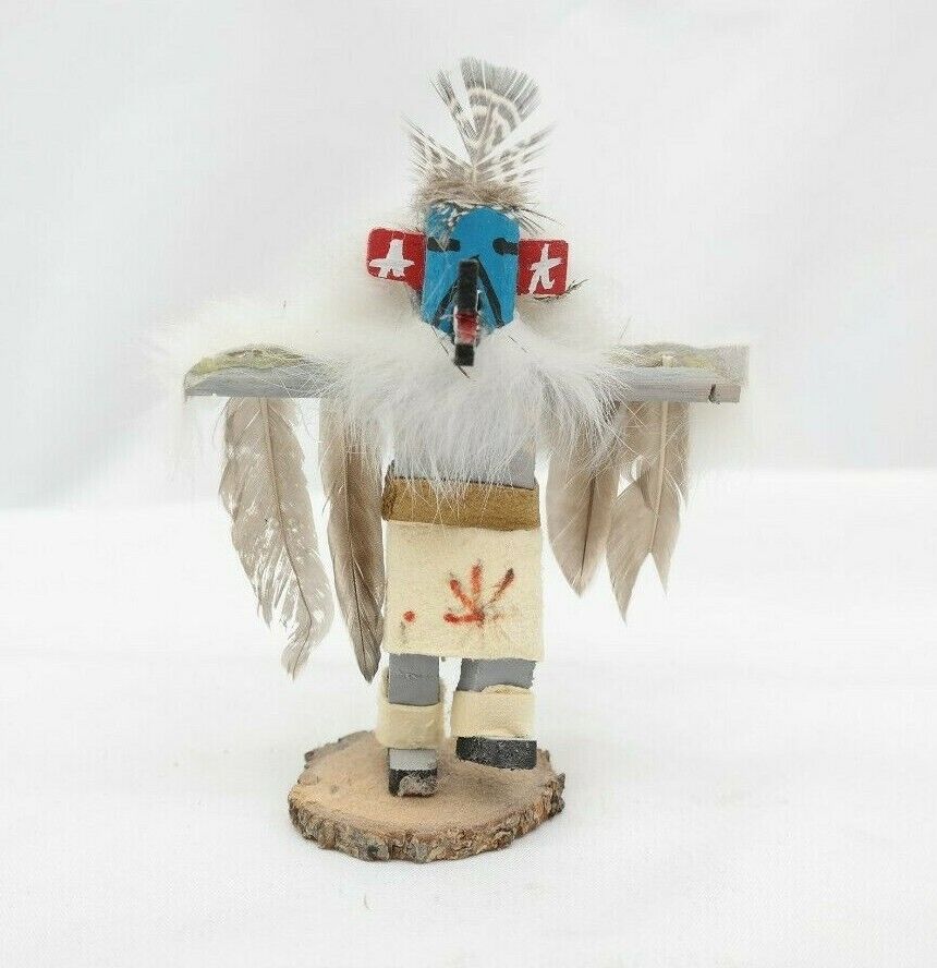 Handmade wood Native American Bird Man Kachina Doll Signed Indian Artist 5.5\