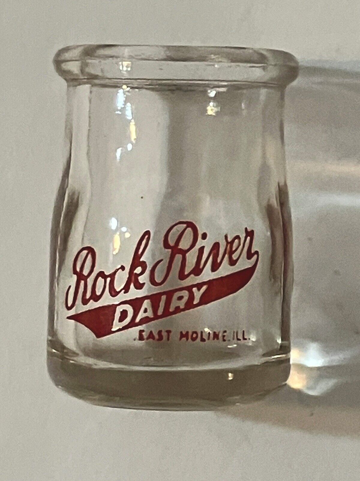 Rare ROCK RIVER DAIRY-East Moline,Ill Advertising Glass Creamer