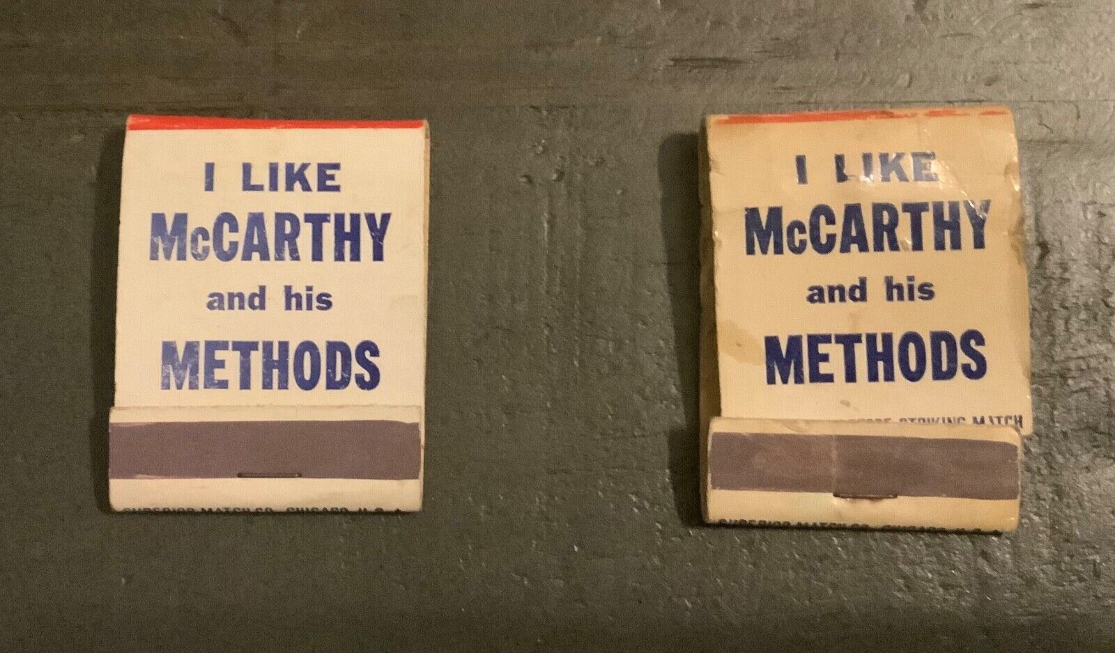 Senator Joe Mccarthy matchbooks