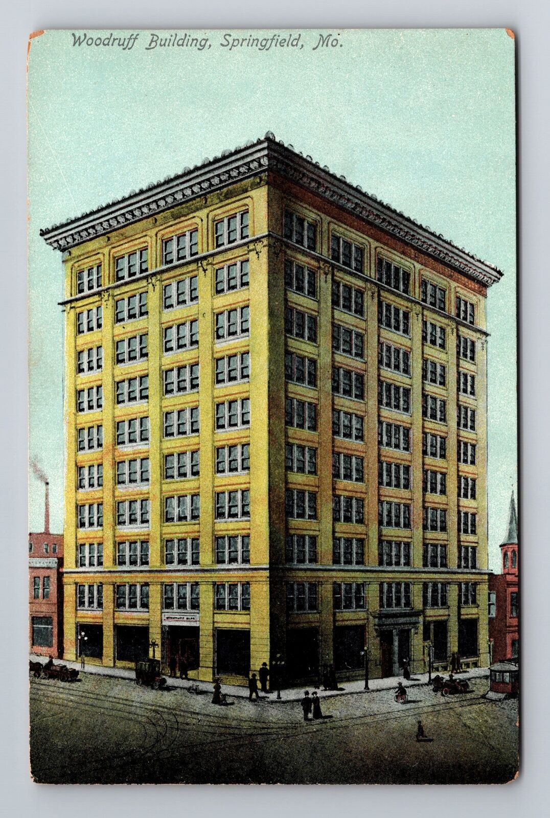Springfield MO-Missouri, Woodruff Building, Antique, Vintage Souvenir Postcard