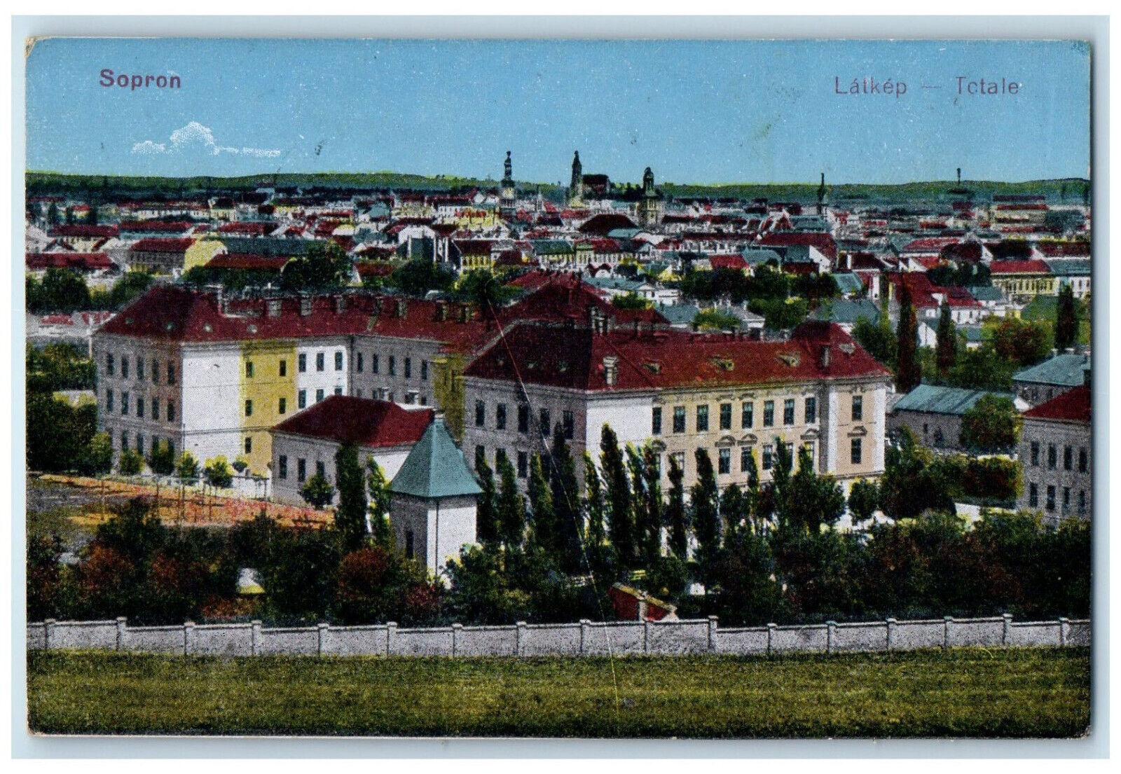 c1960\'s Buildings View Latkep-Tctale Sopron Hungary Antique Unposted Postcard