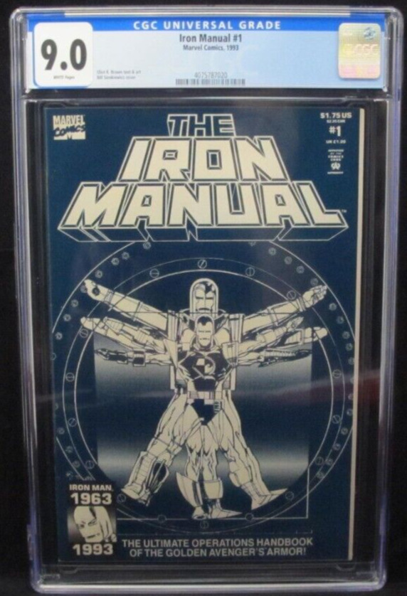 1993 The Iron Manual #1 Marvel Comics Ultimate Operations Handbook CGC 9.0 VF/NM