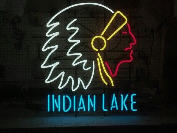New Indian Lake Indian Chief Neon Light Sign 24\