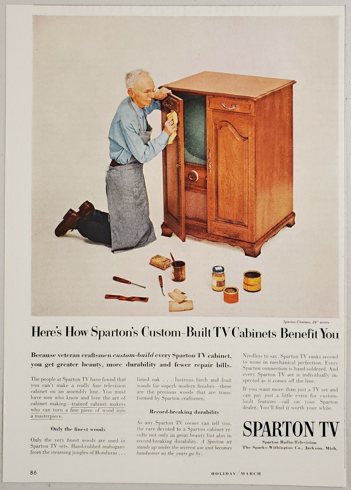 1955 Print Ad Sparton Television 24\