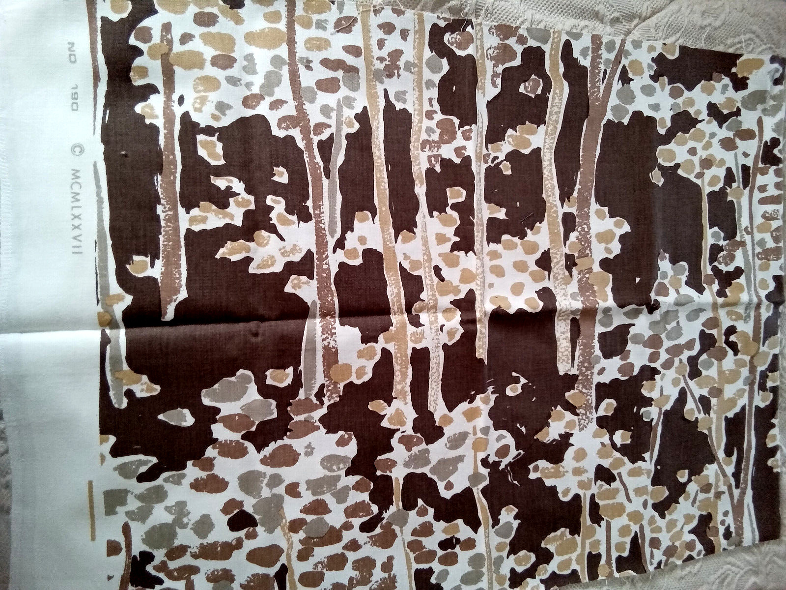 Lot of 2 Hinson and Co. Cotton Designer Fabric Brown 1977  each 54\