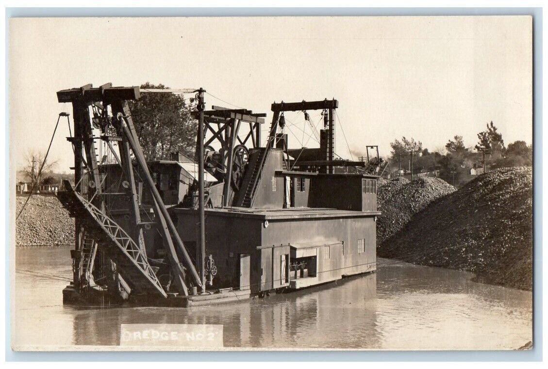 c1910\'s Mining Steam Dredge #2 Machinery RPPC Photo Unposted Postcard