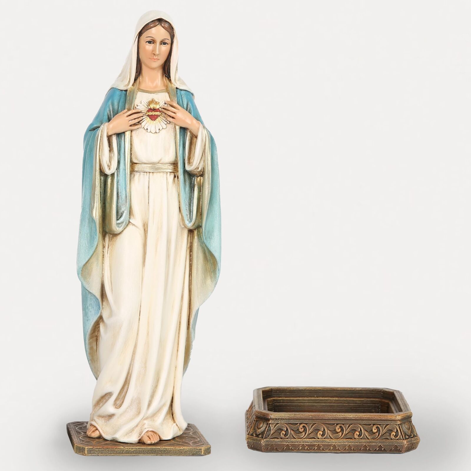 BC Catholic Immaculate Heart Mary Statue, Blessed Virgin Mary Figure, Holy Mo...