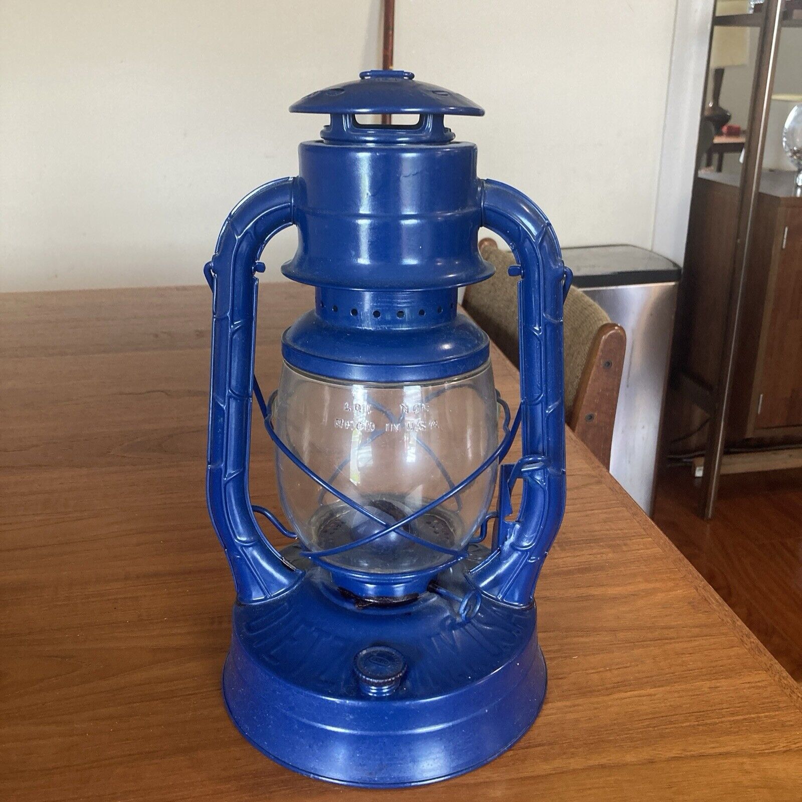 Vtg Dietz No. 2 D-Lite Lantern Clear Glass Blue NY USA. Cleanest You Will See.
