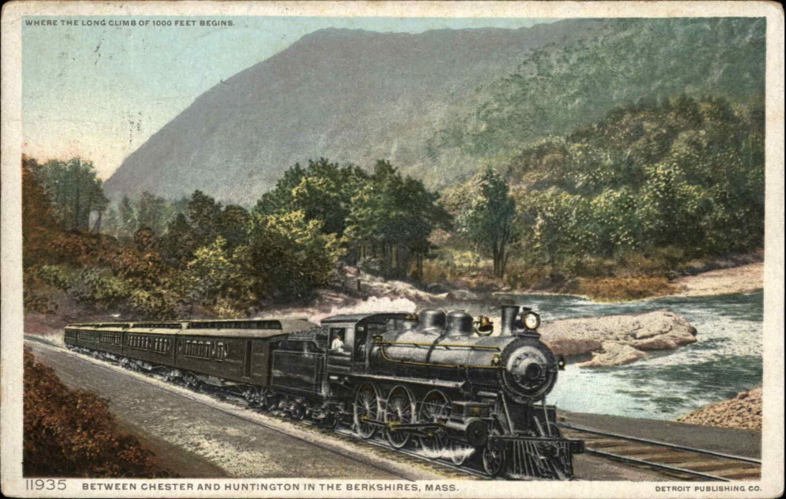 Berkshire Hills Massachusetts MA Train 11935 Detroit Publishing c1910 Postcard