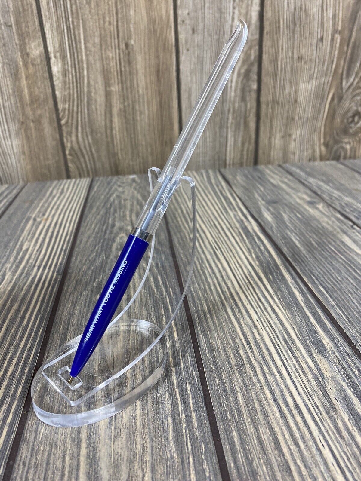 Vintage Hear What Youre Missing Blue Clear Pen 