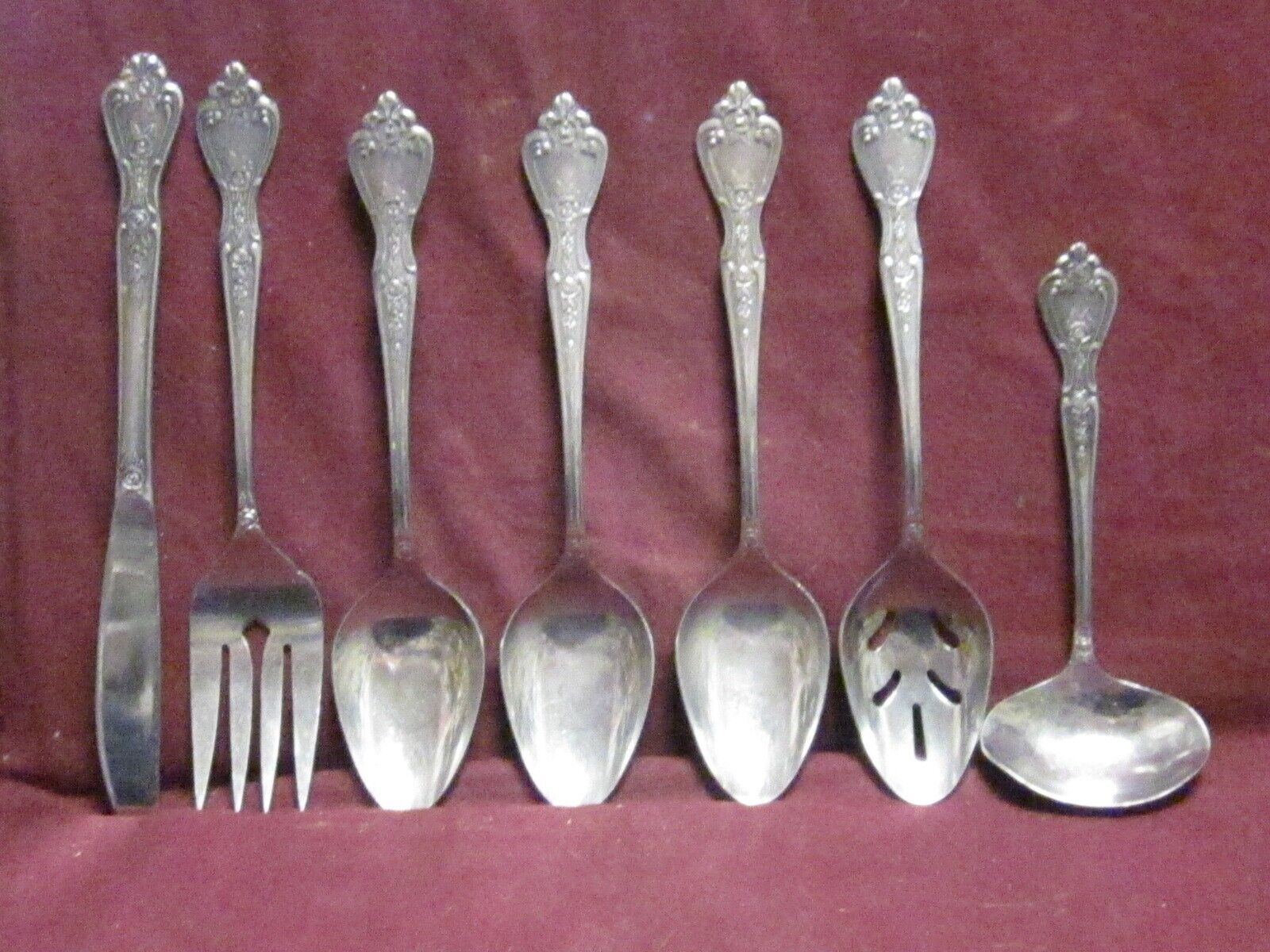 7pc NORMANDY Stainless SERVING PIECES NO MONOGRAM