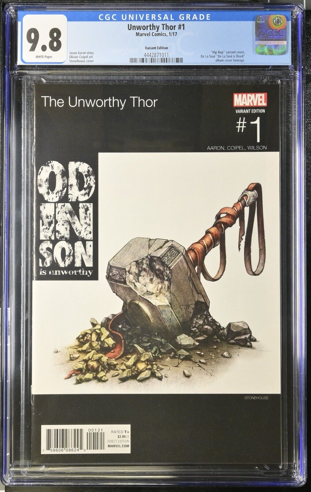 The Unworthy Thor #1 CGC 9.8 WP (2017) Hip Hop Variant Cover (Marvel)