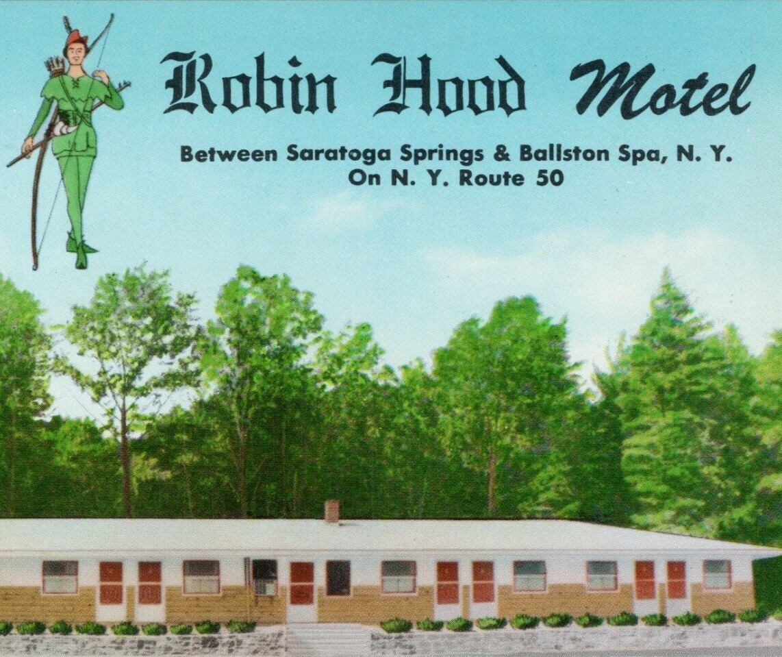 Robin Hood Motel Ballston Spa, NY Vintage Postcard Unposted